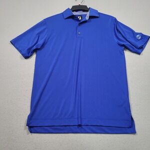FootJoy Mens Blue Short Sleeve Rheem Logo Performance Golf Polo Shirt Small